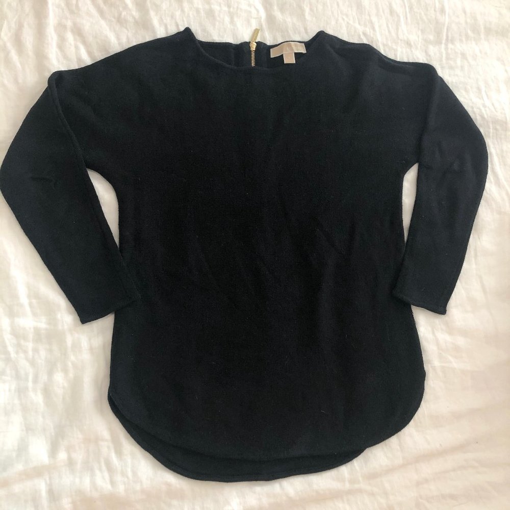 Michael Kors black sweater with gold back zipper